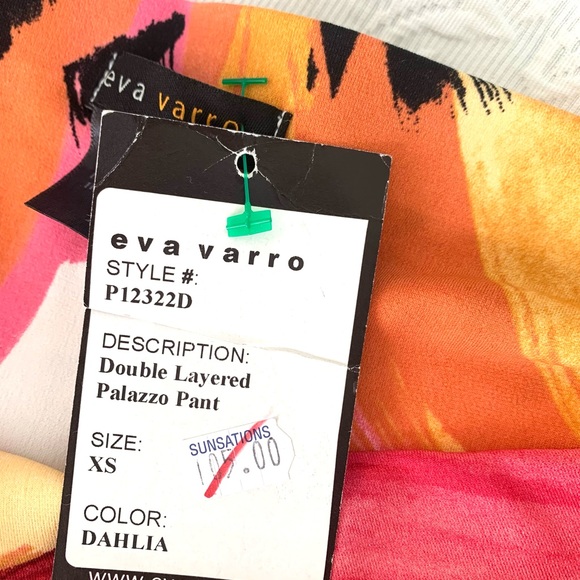 Eva Varro Palazzo Pants XS Dahlia Double Layer NWT - Picture 7 of 8